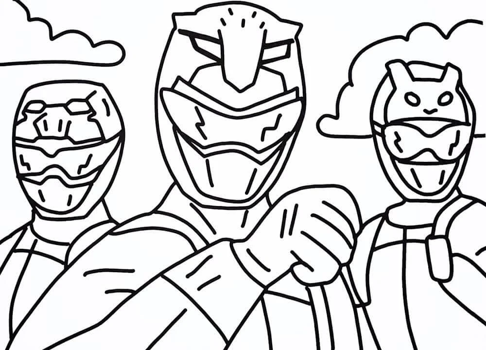 Power Rangers boyama sayfası – keyifli zaman, renkli çizimler