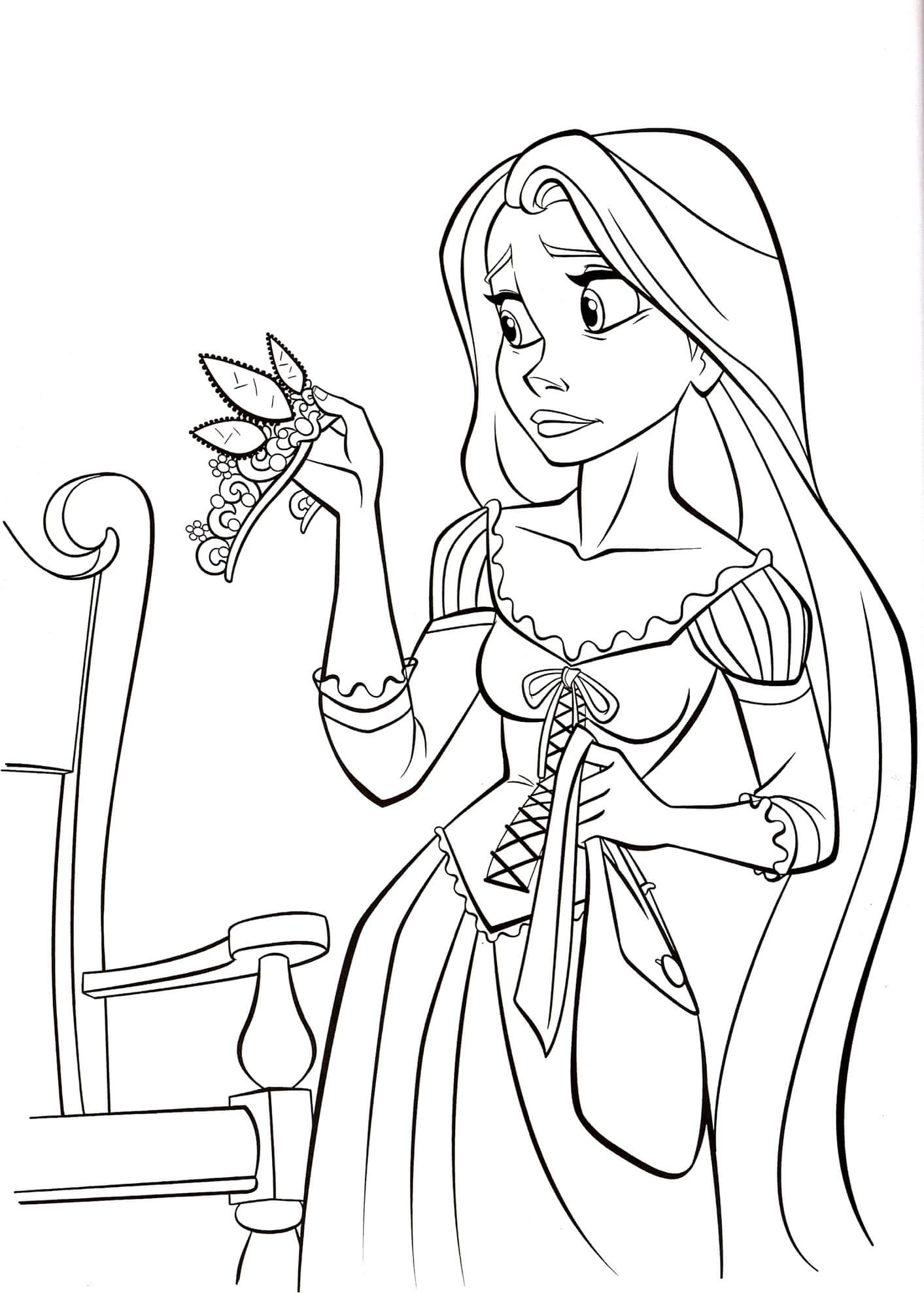 Rapunzel boyama sayfası – boyama etkinliği, çocuk aktivitesi