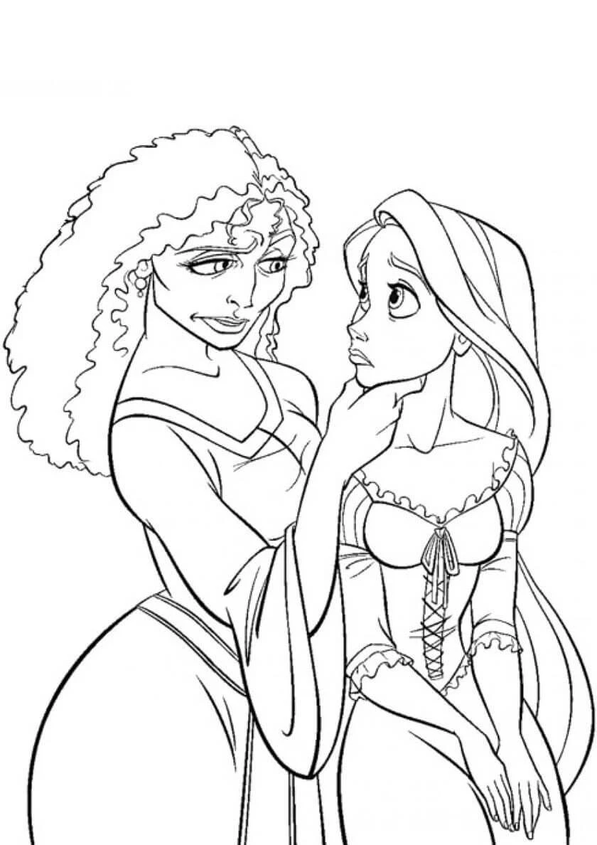 Rapunzel boyama sayfası – sevimli karakter, sanatsal çalışma