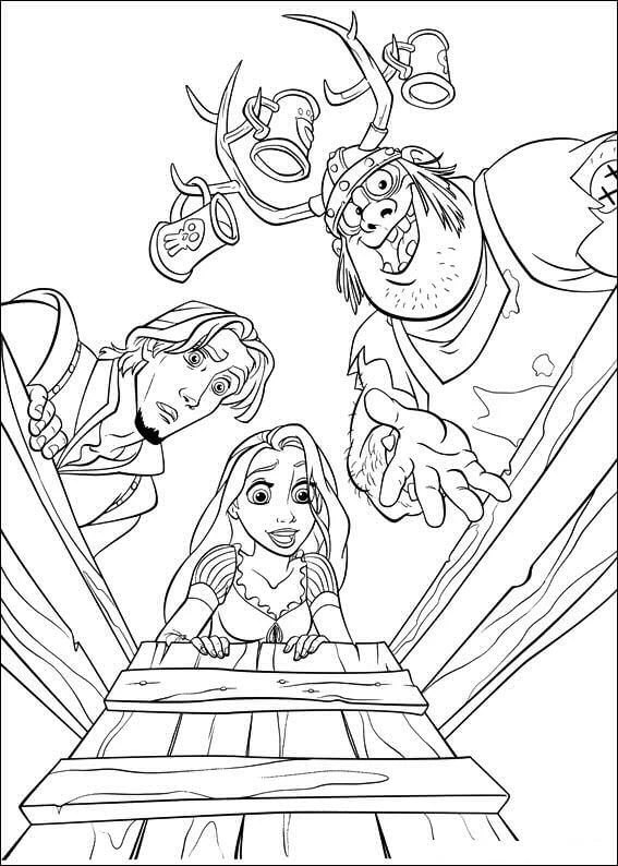 Rapunzel boyama sayfası – el becerilerini geliştirir, boyama çalışması