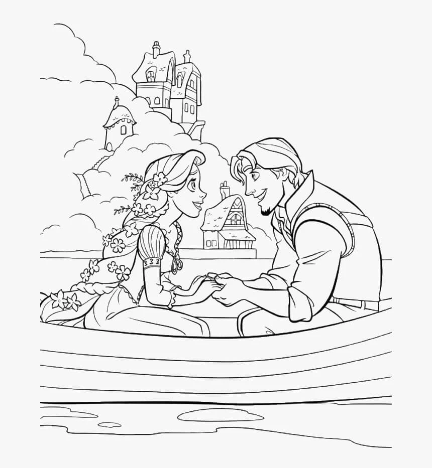 Rapunzel boyama sayfası – keyifli zaman, renkli çizimler