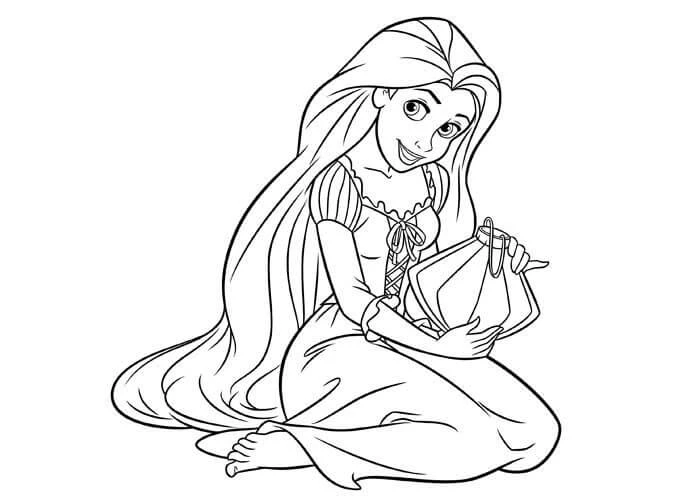 Rapunzel boyama sayfası – boyama çalışması, yaratıcılığı geliştirir