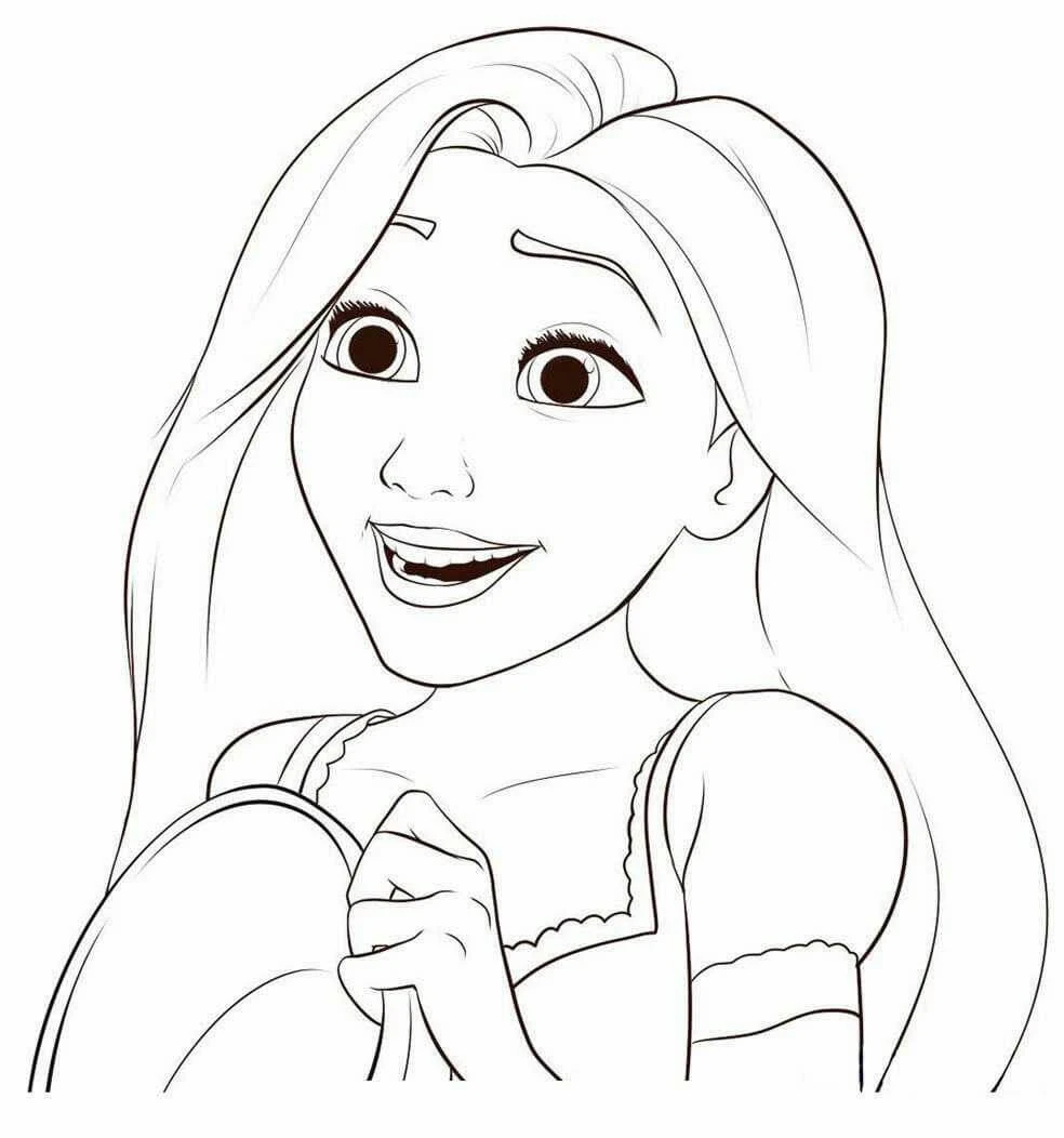 Rapunzel boyama sayfası – çocuklar için, çizgi film temalı