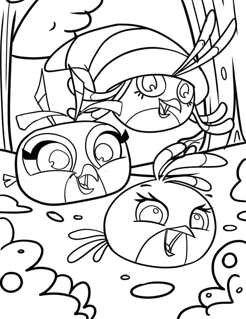 Angry Birds boyama sayfası – çocuk aktivitesi, PDF indir