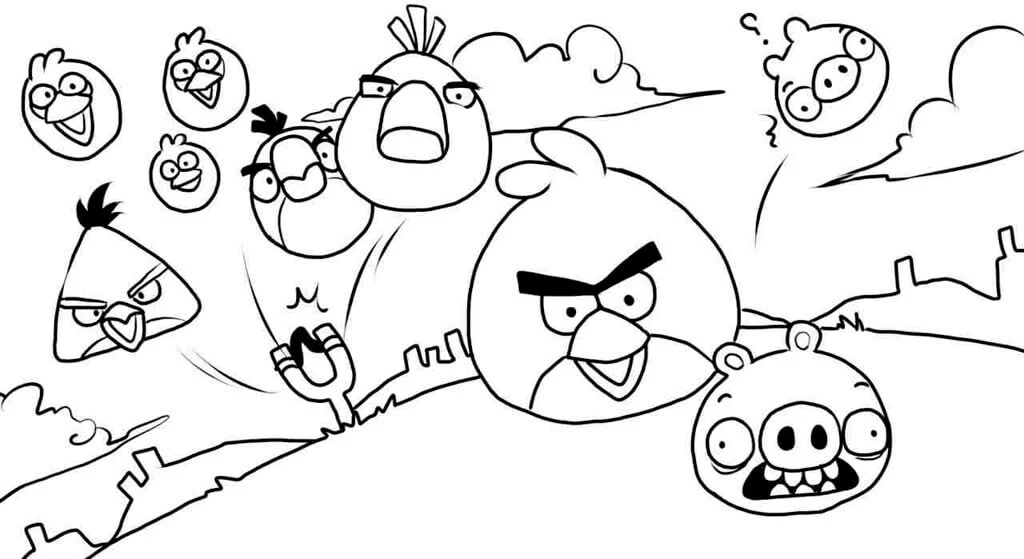 Angry Birds boyama sayfası – evde etkinlik, ücretsiz yazdır