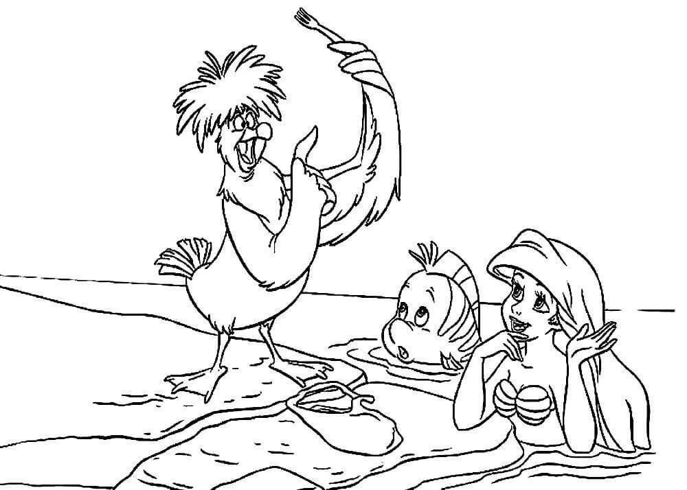 Ariel boyama sayfası – sanatsal çalışma, çocuklar için