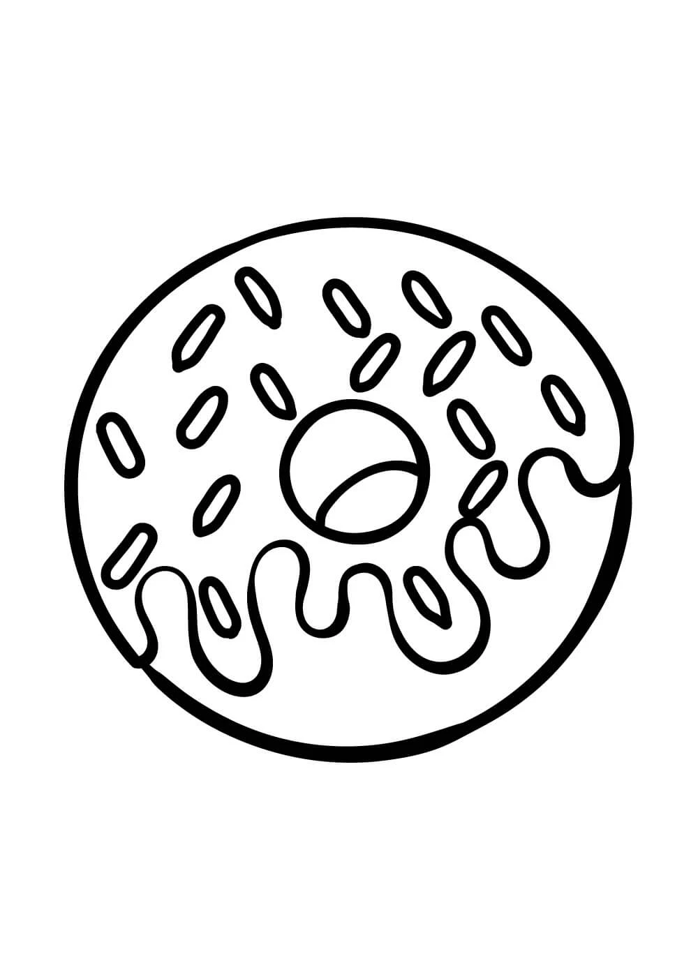 Donut boyama sayfası #41 – günlük etkinlik önerisi, kolay boyama