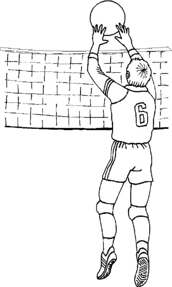 Voleybol boyama sayfası – okul öncesi, evde etkinlik