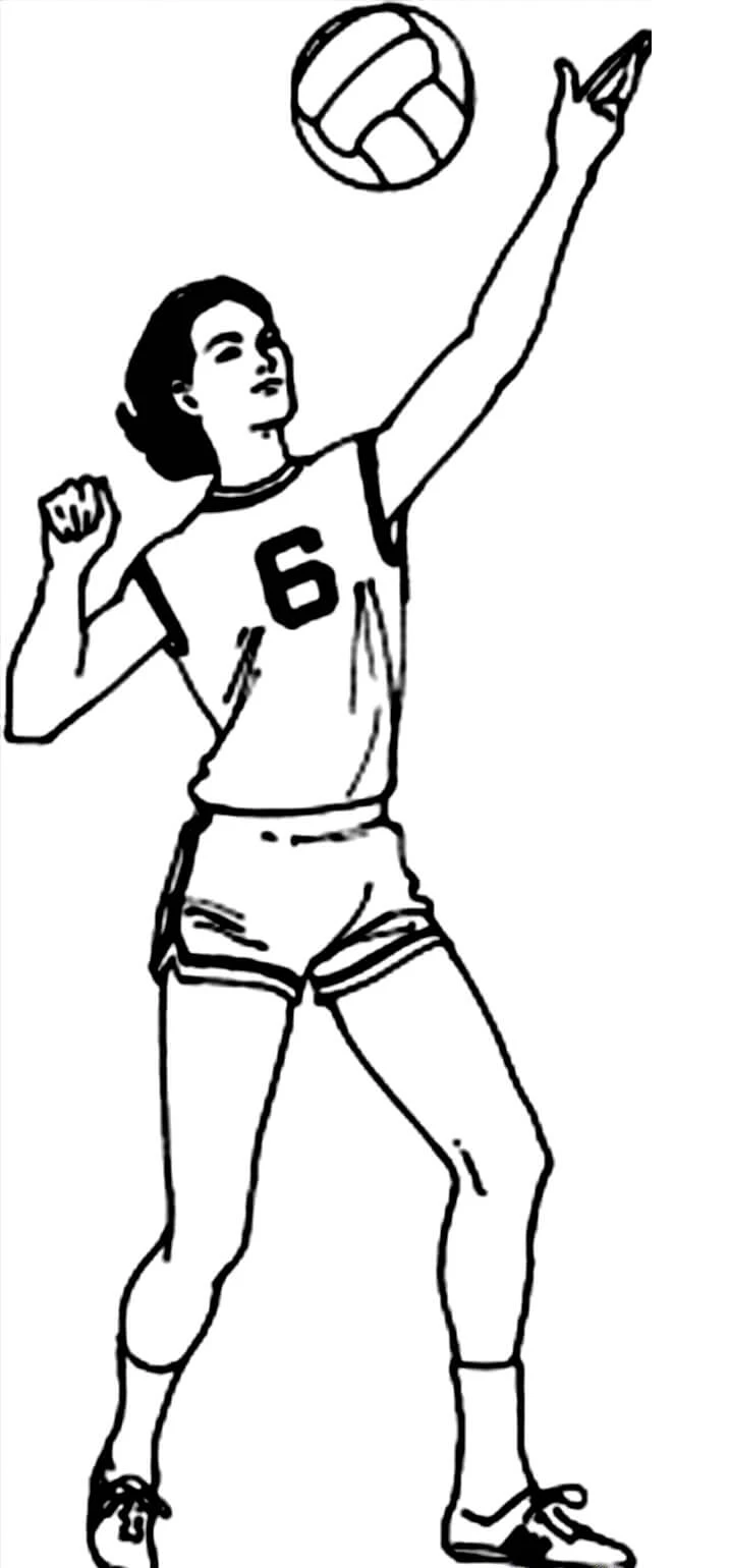 Voleybol boyama sayfası – PDF indir, sevimli karakter