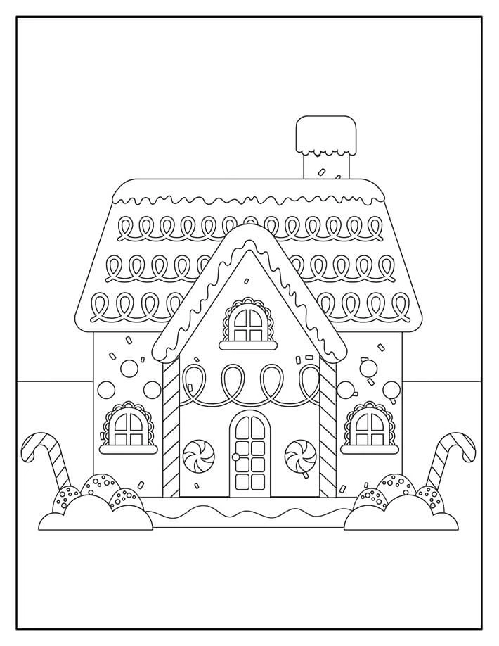 Evler boyama sayfası – çocuk aktivitesi, PDF indir