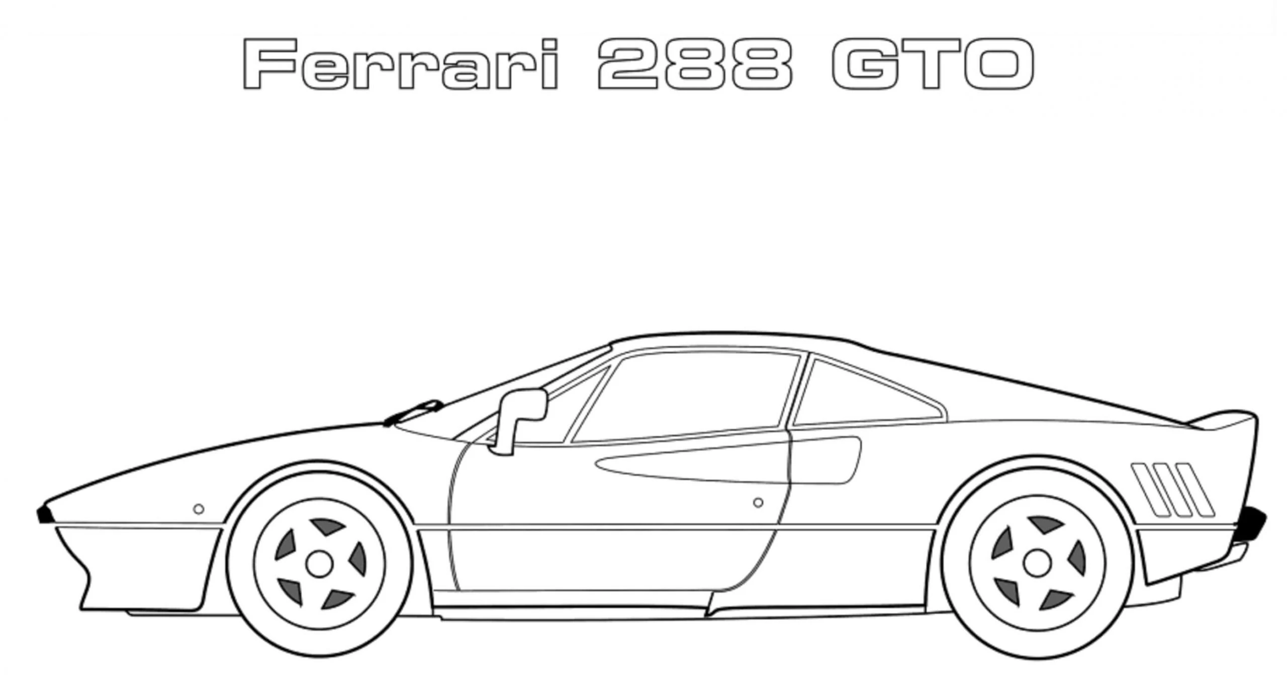 Ferrari boyama sayfası – eğitici aktivite, yaratıcılık