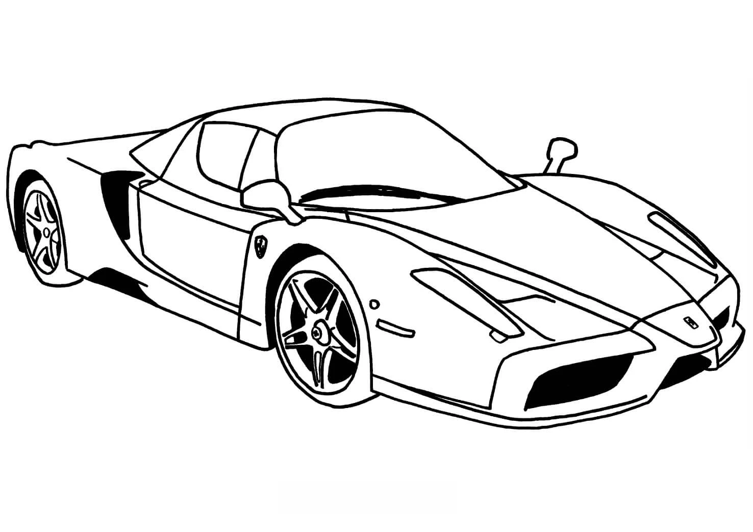 Ferrari boyama sayfası – el becerilerini geliştirir, boyama çalışması