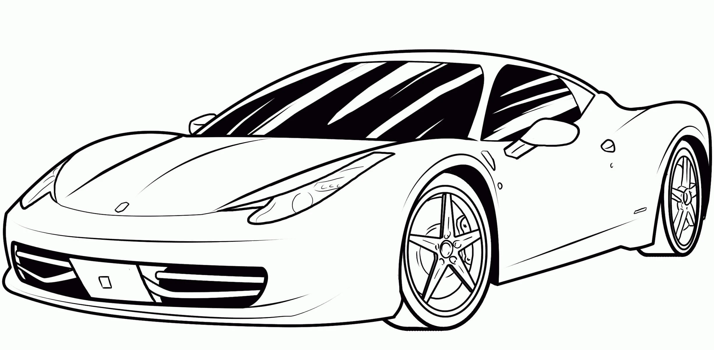 Ferrari boyama sayfası – keyifli zaman, renkli çizimler