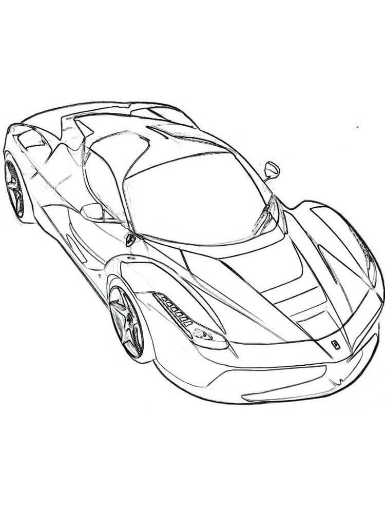 Ferrari boyama sayfası – kolay boyama, eğitici aktivite
