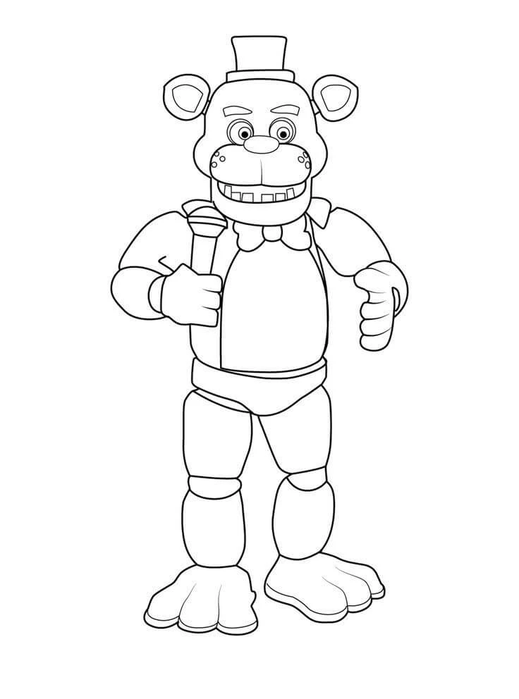 Freddy boyama sayfası – sanatsal çalışma, çocuklar için