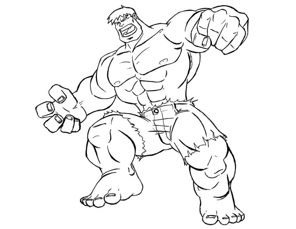 Hulk boyama sayfası – sanatsal çalışma, çocuklar için