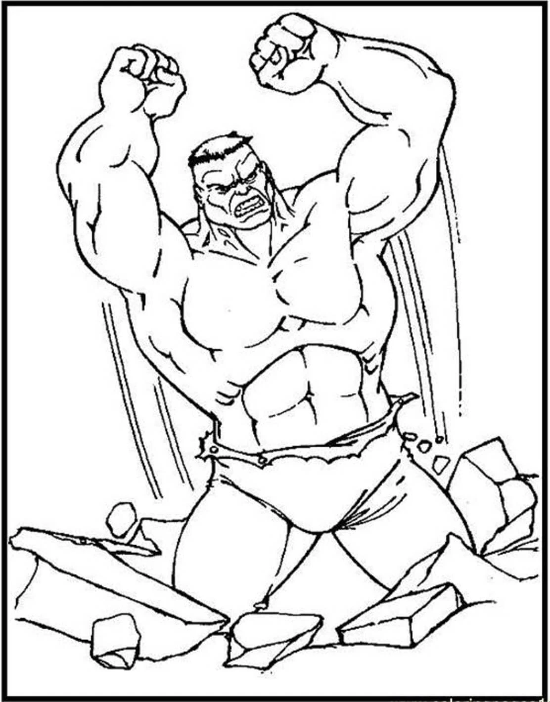 Hulk boyama sayfası – evde etkinlik, ücretsiz yazdır