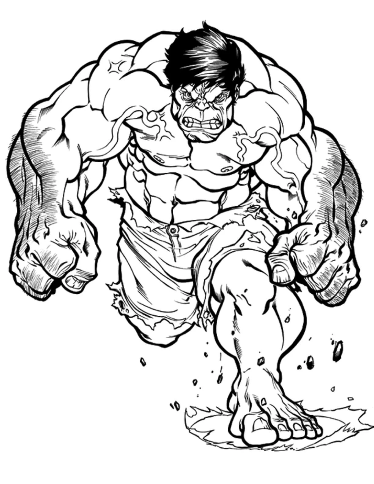 Hulk boyama sayfası – sanatsal çalışma, çocuklar için