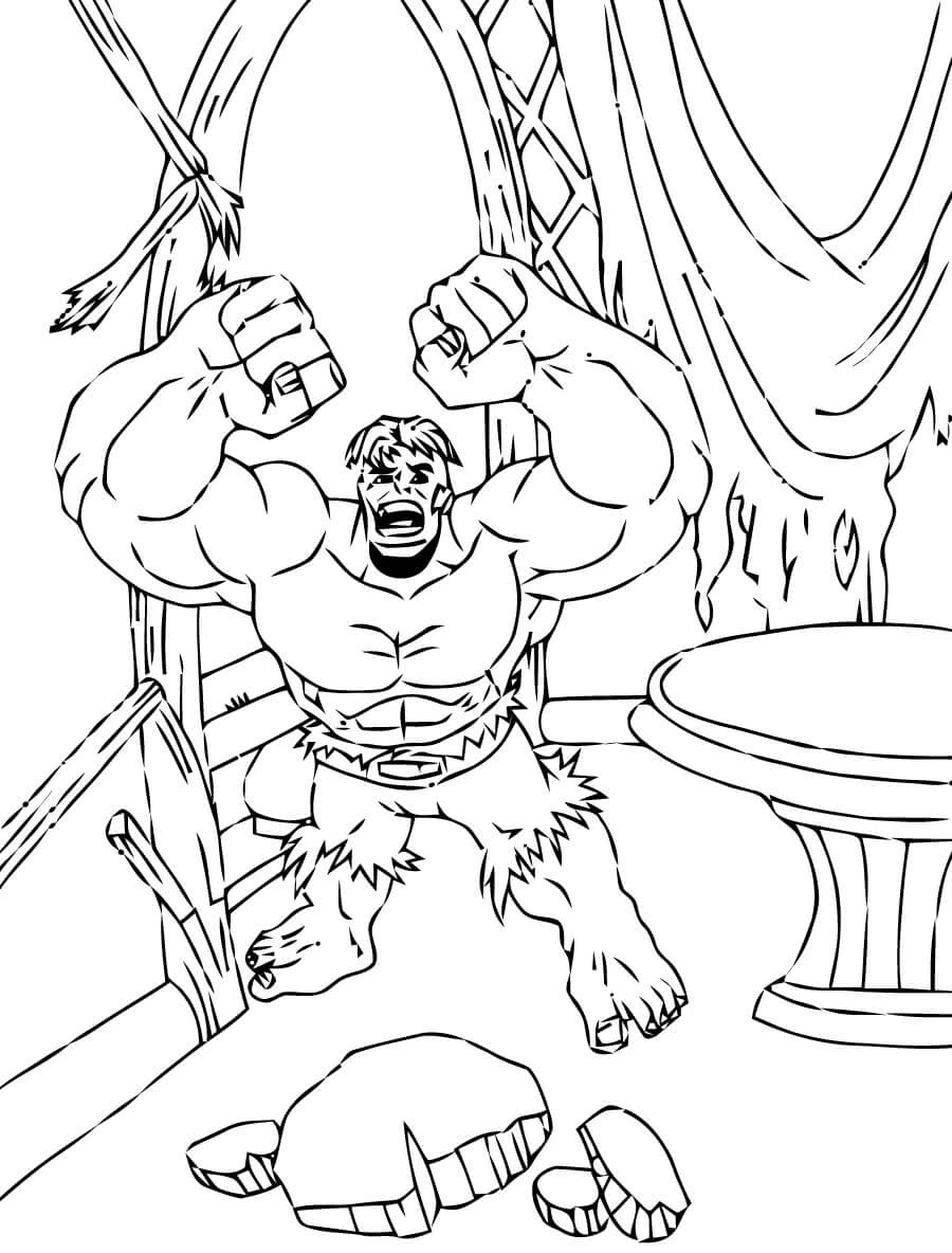 Hulk boyama sayfası – basit çizim, kolay boyama