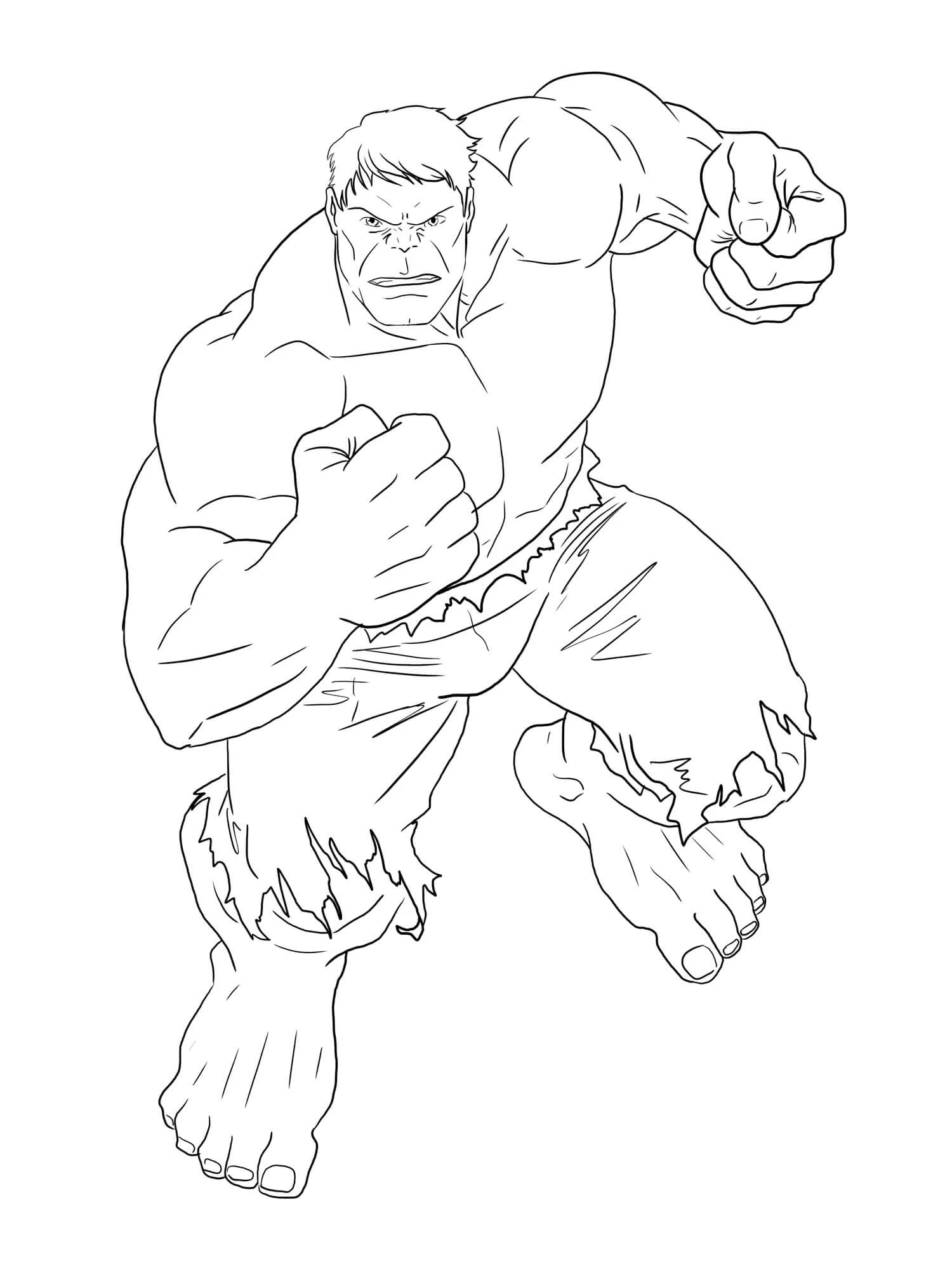 Hulk boyama sayfası – çocuk aktivitesi, PDF indir