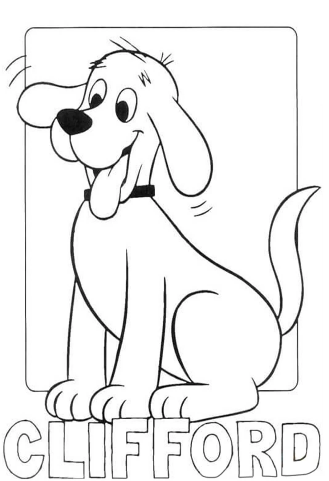 Köpek boyama sayfası #563 – çizgi film temalı, basit çizim