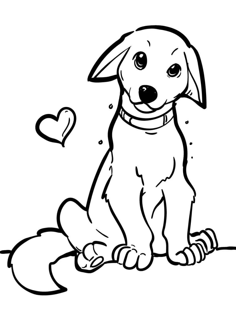 Köpek boyama sayfası #566 – keyifli zaman, renkli çizimler