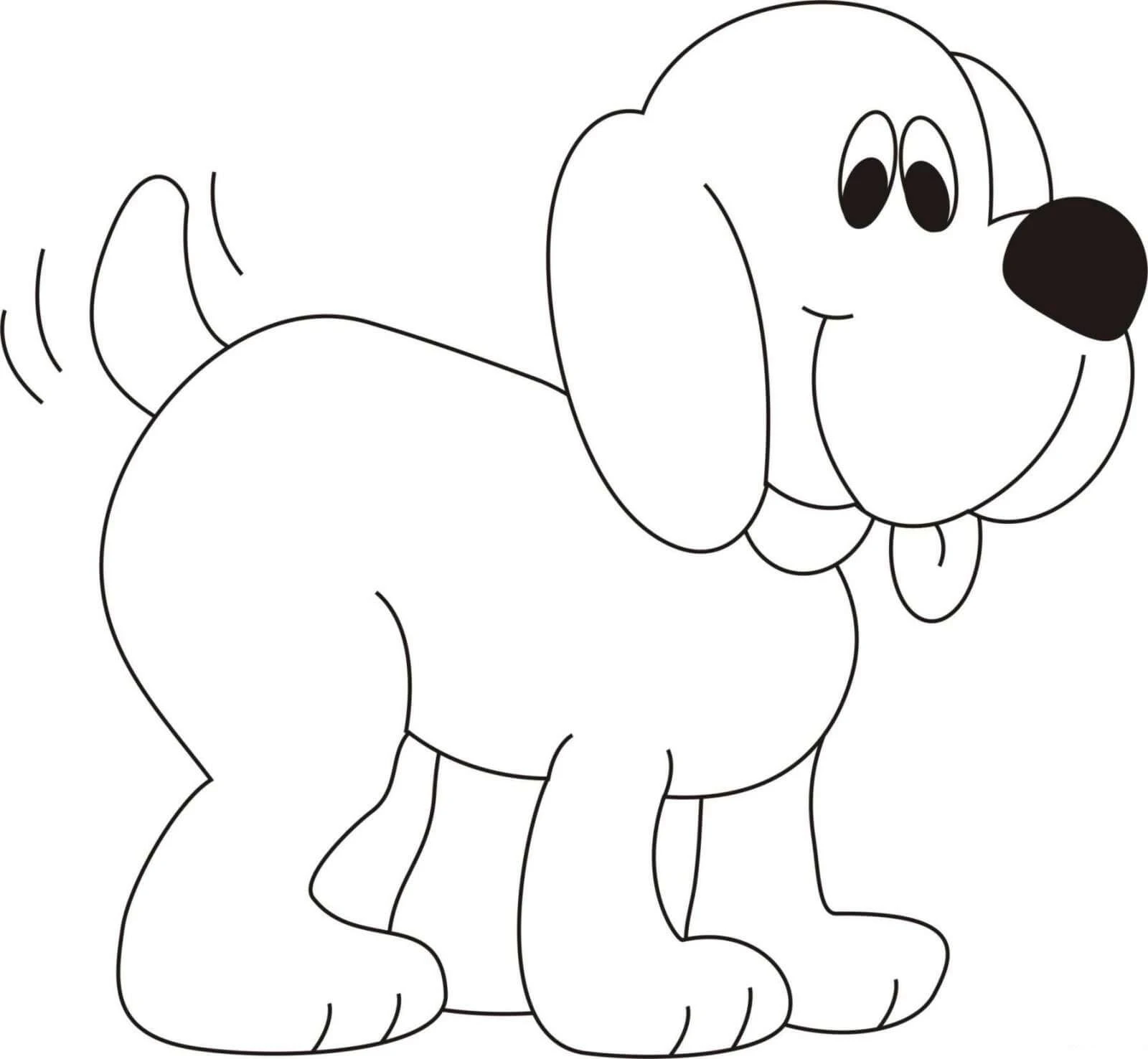 Köpek boyama sayfası #579 – sınıf etkinliği, kolay indirilebilir
