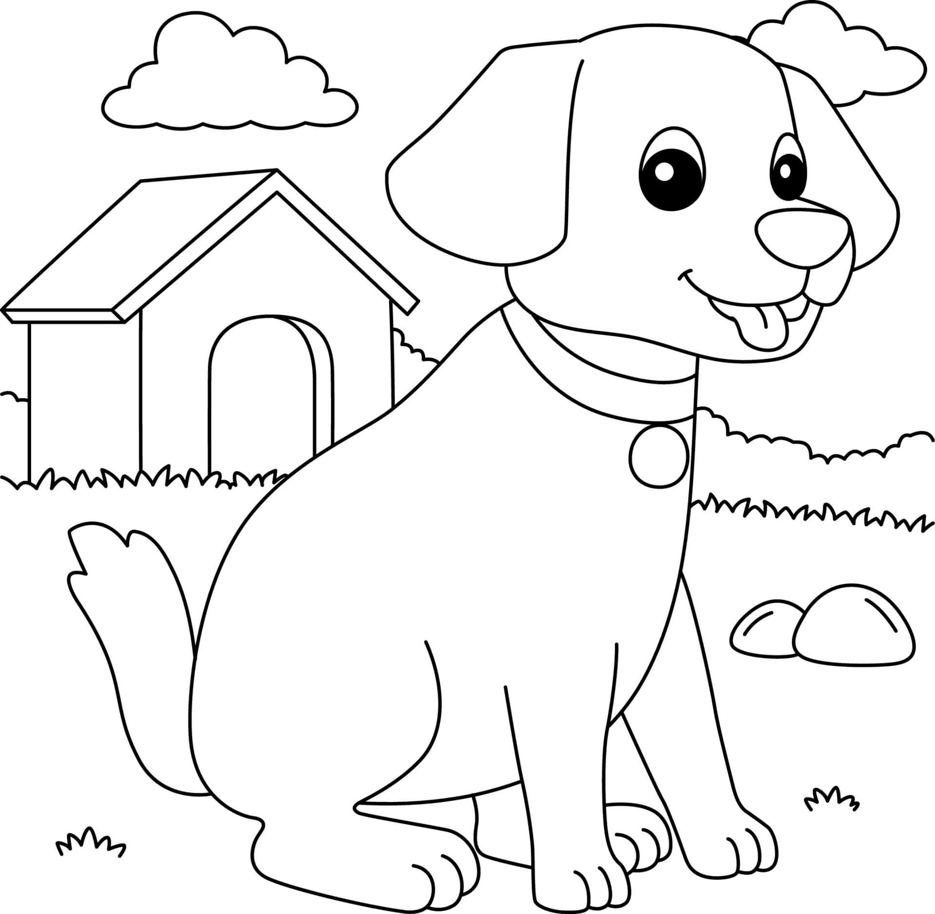 Köpek boyama sayfası #580 – dikkat ve odaklanma geliştirir, A4 baskıya uygun