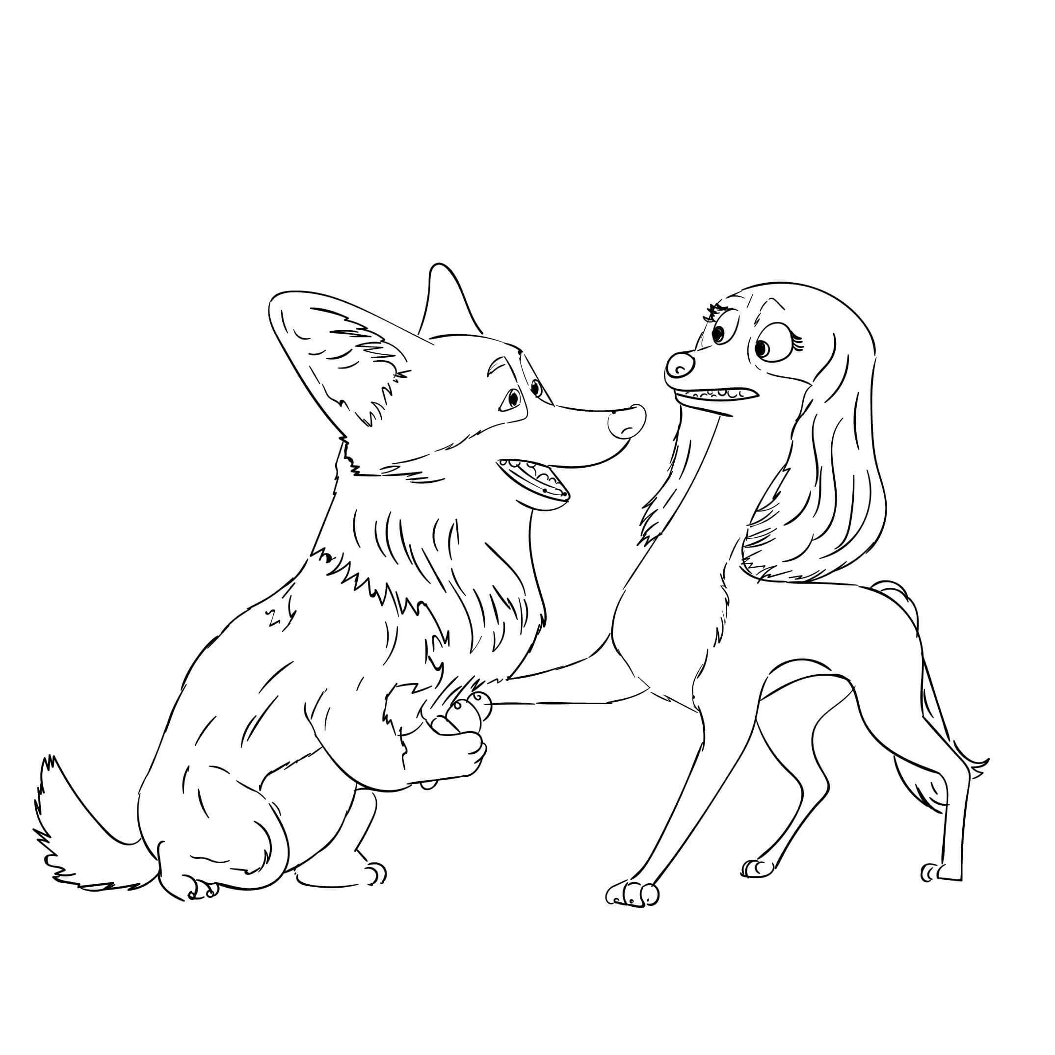Köpek boyama sayfası #590 – günlük etkinlik önerisi, kolay boyama