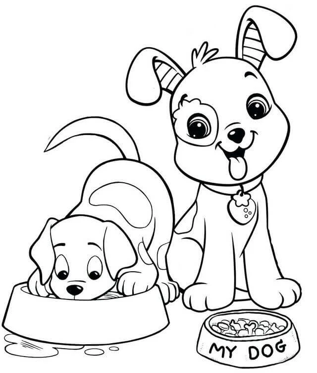 Köpek boyama sayfası #608 – çocuk aktivitesi, ilkokul öğrencileri için
