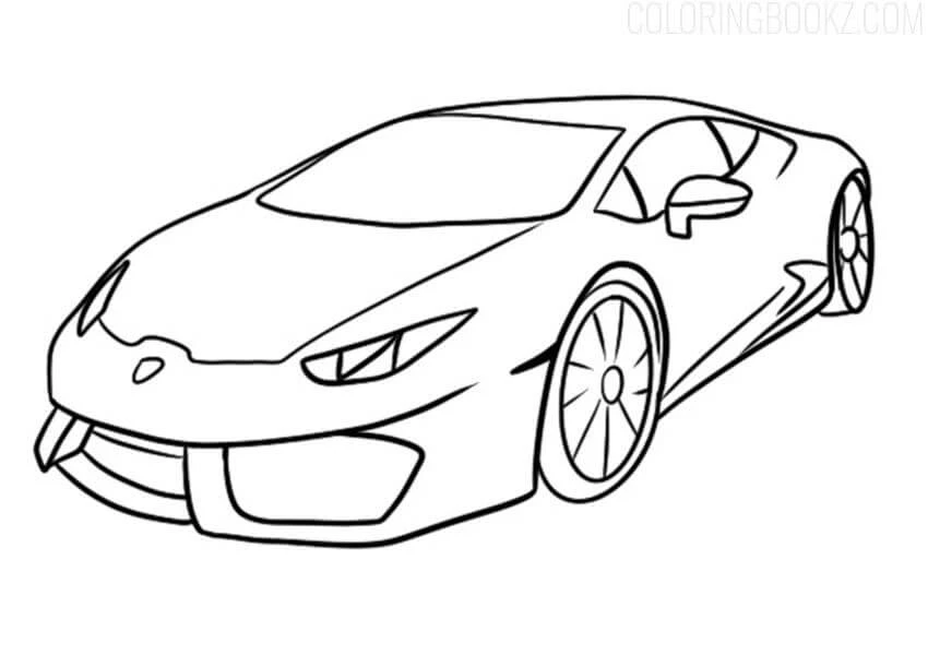 Lamborghini boyama sayfası #7 – dikkat ve odaklanma geliştirir, A4 baskıya uygun