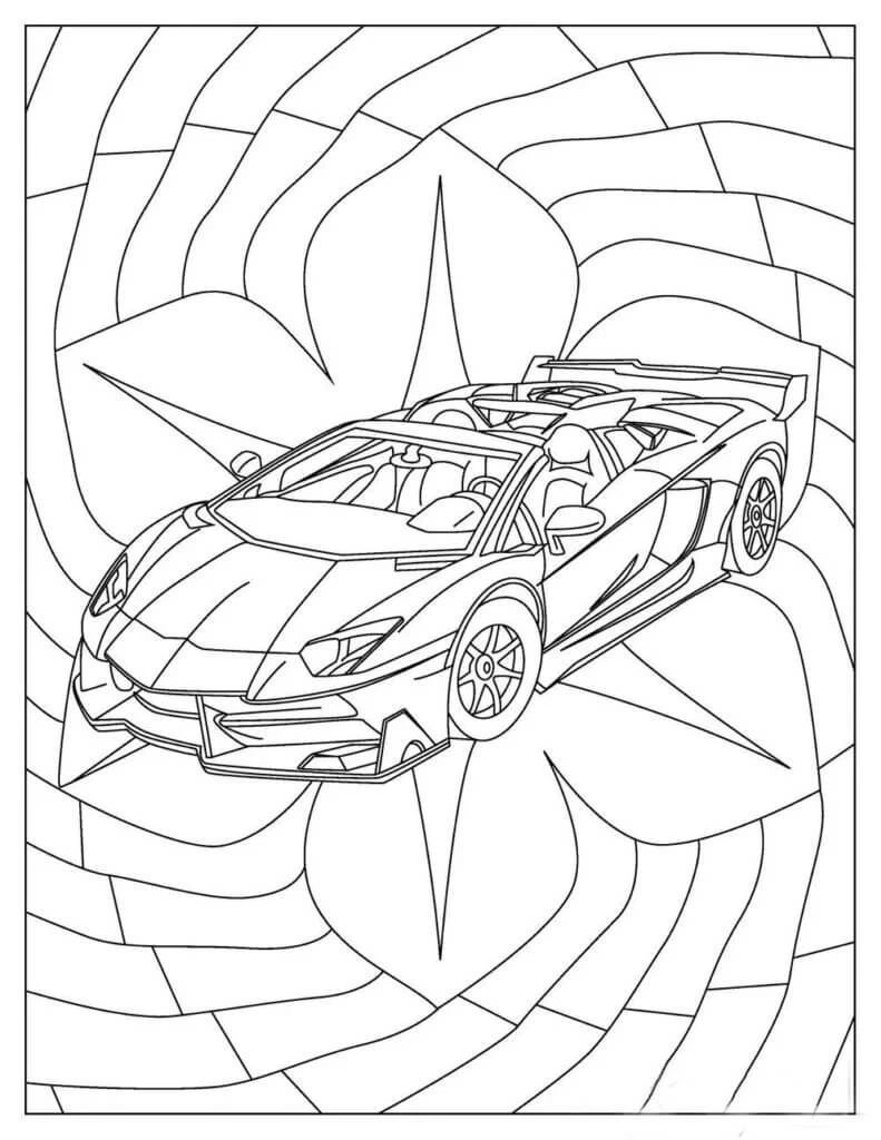Lamborghini boyama sayfası #10 – renk bilgisini öğretir, günlük etkinlik önerisi