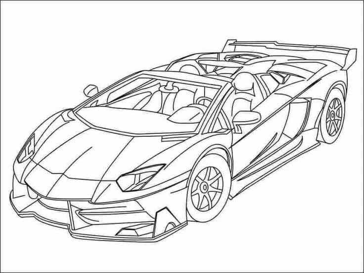 Lamborghini boyama sayfası #13 – kolay indirilebilir, eğlenceli öğrenme deneyimi