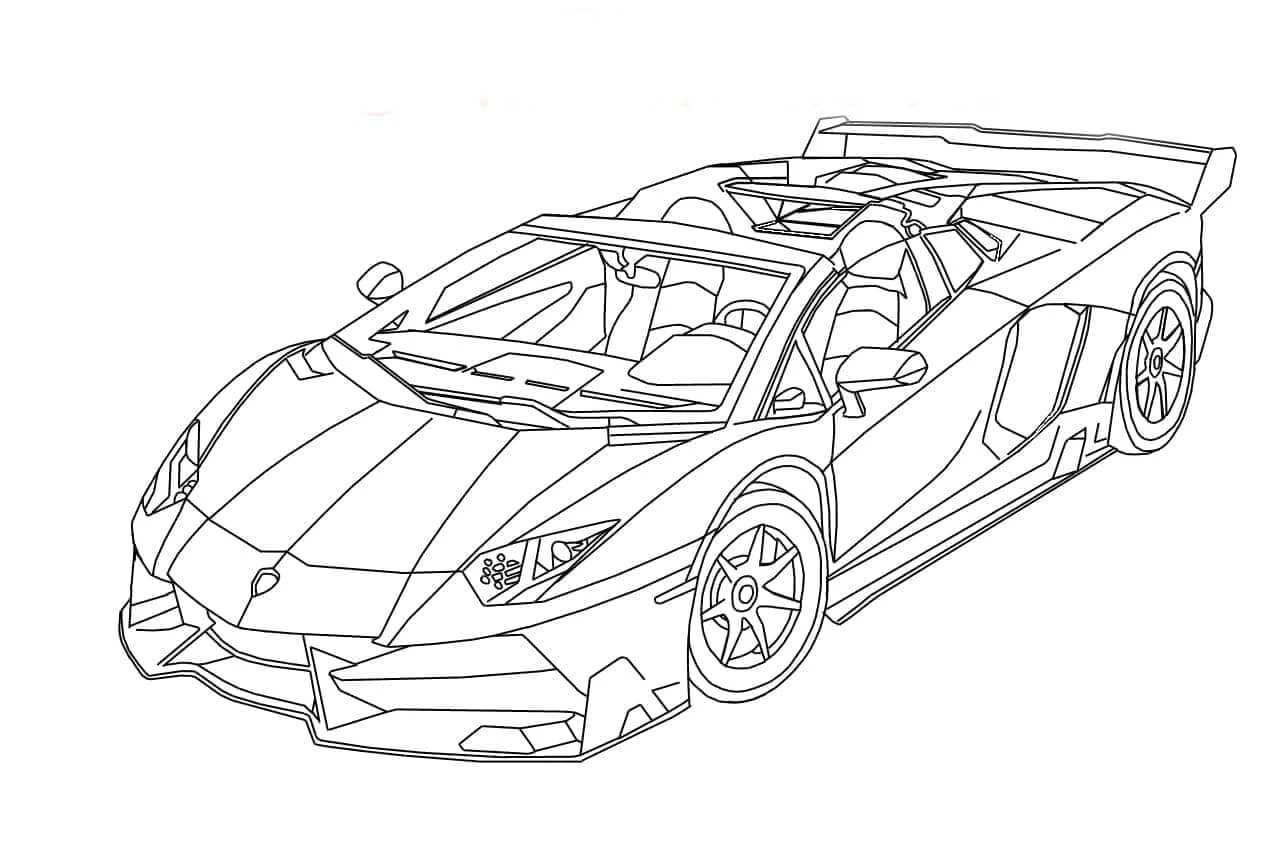 Lamborghini boyama sayfası #14 – A4 baskıya uygun, ücretsiz yazdır