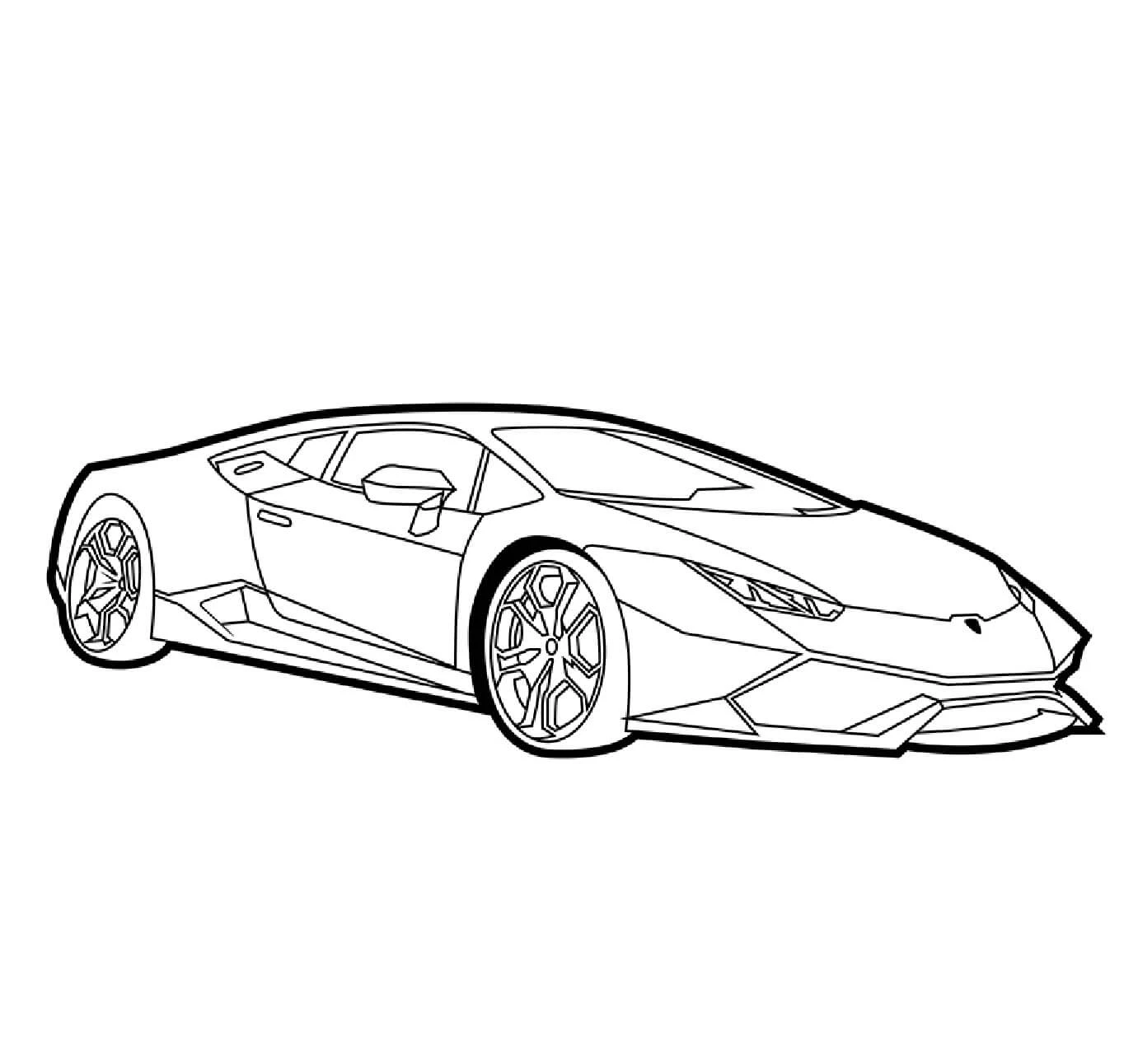 Lamborghini boyama sayfası #16 – tamamen ücretsiz, çocuklar için