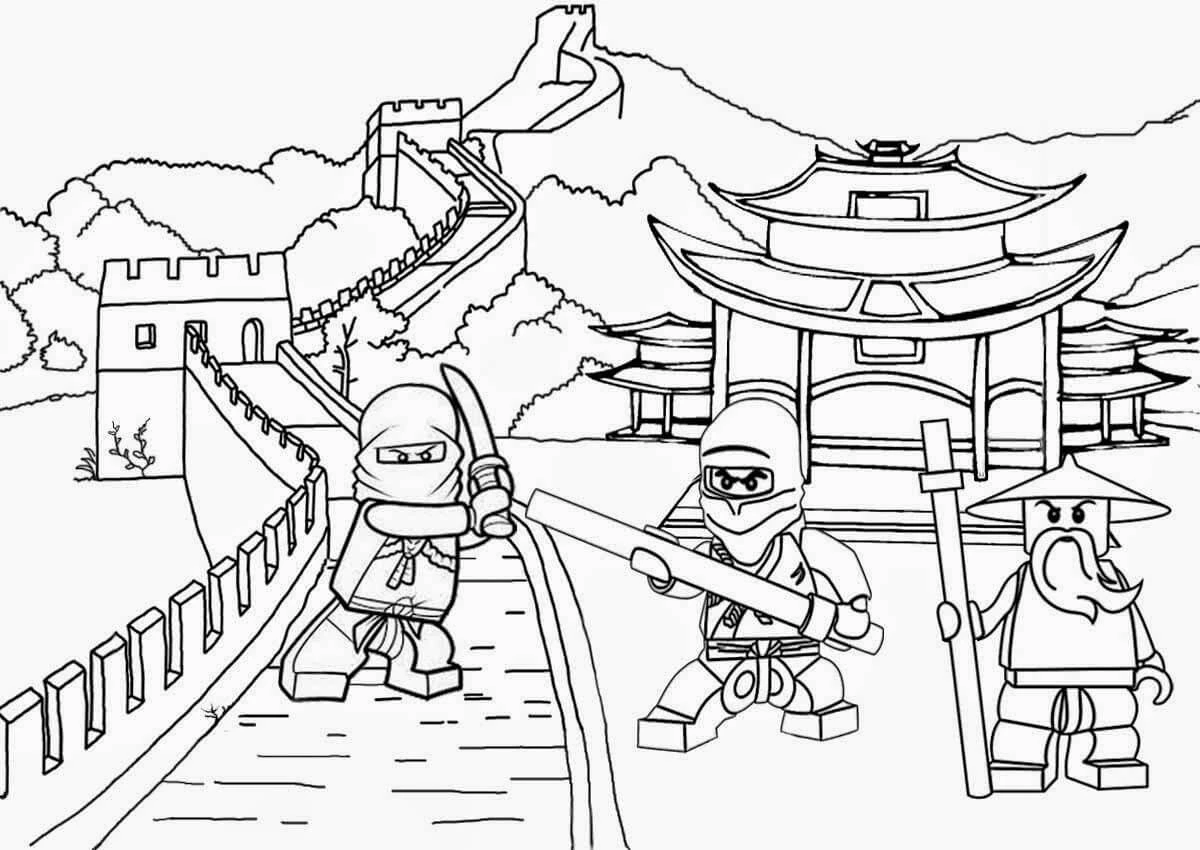 Ninjago boyama sayfası – sevimli karakter, sanatsal çalışma