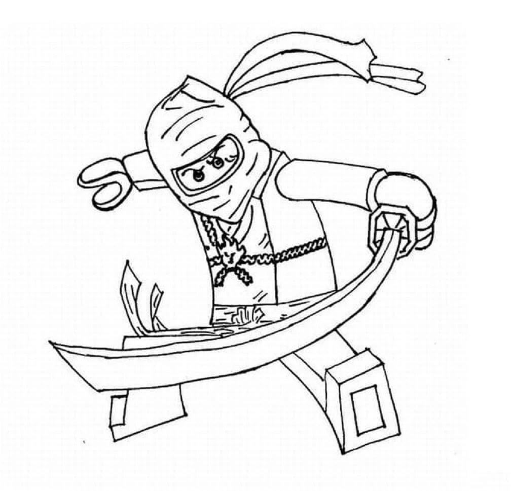 Ninjago boyama sayfası – sevimli karakter, sanatsal çalışma