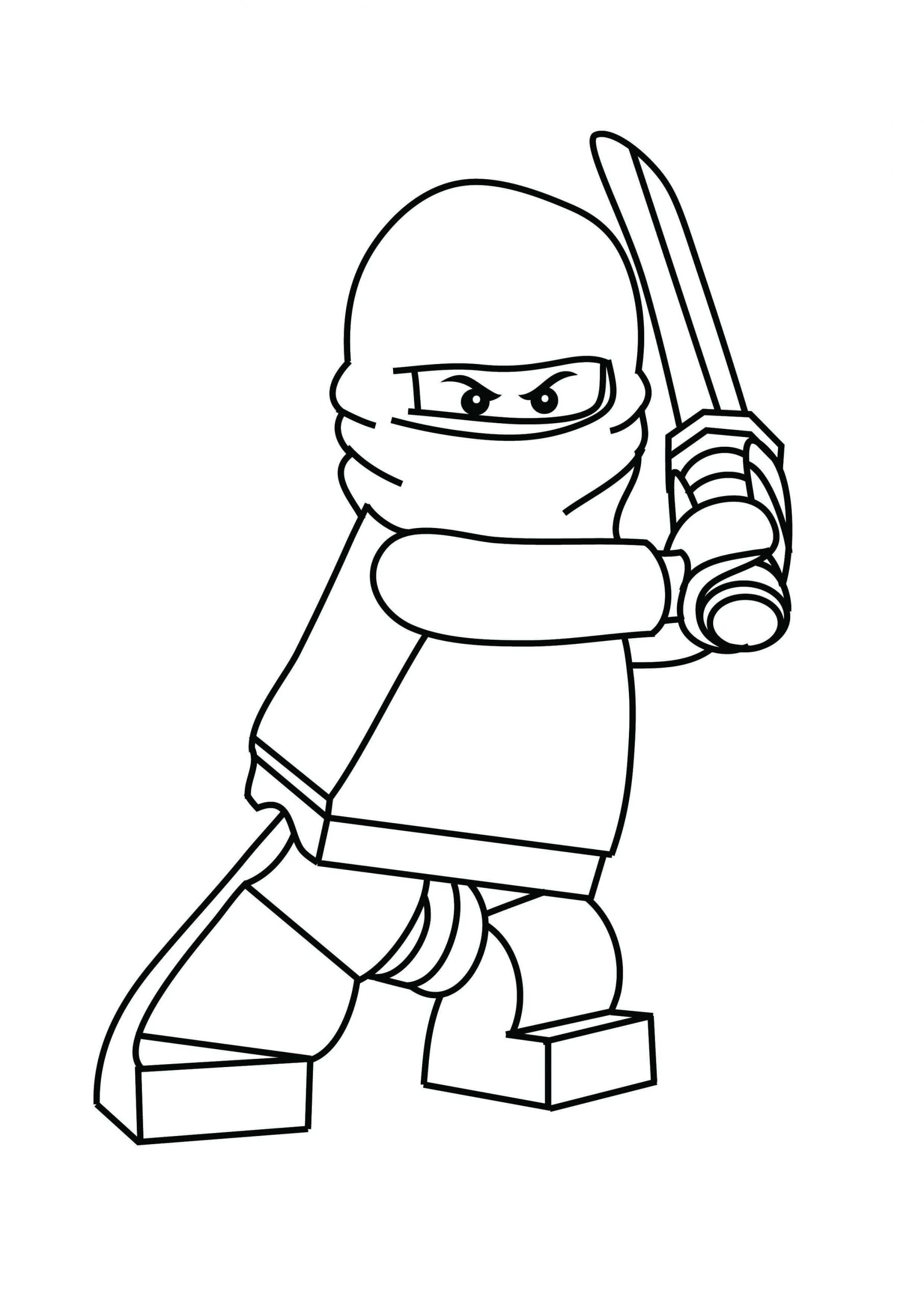 Ninjago boyama sayfası – çizgi film temalı, basit çizim