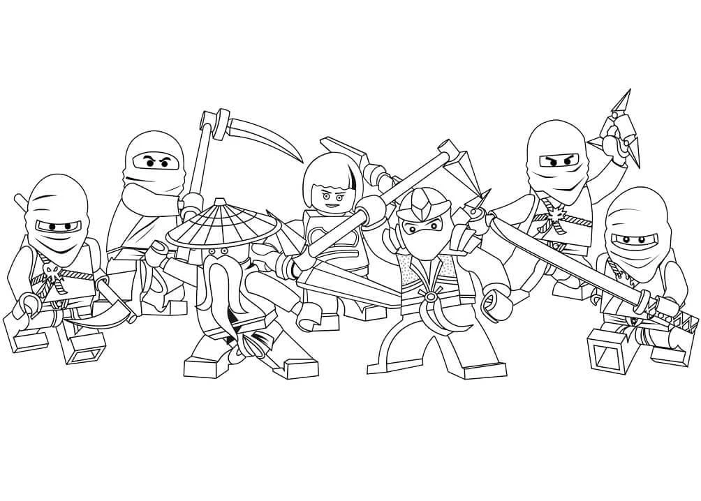 Ninjago boyama sayfası – sanatsal çalışma, çocuklar için