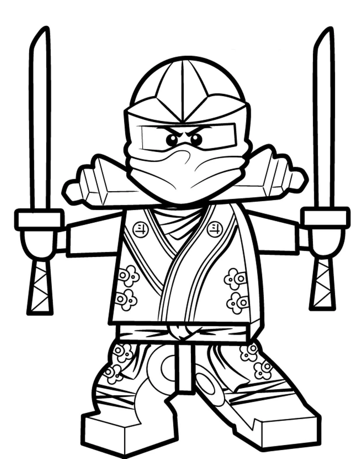 Ninjago boyama sayfası – eğlenceli etkinlik, el becerilerini geliştirir