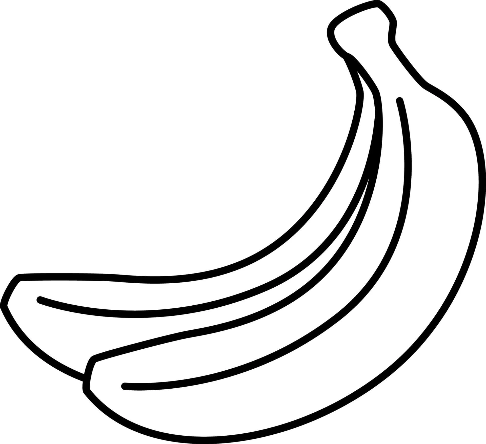 Muz boyama sayfası – basit çizim, kolay boyama