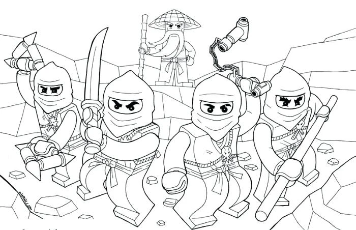 Lego Ninjago boyama sayfası – kolay boyama, eğitici aktivite