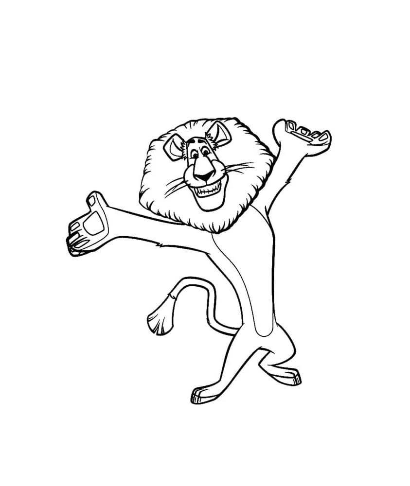 Madagascar boyama sayfası – boyama çalışması, yaratıcılığı geliştirir