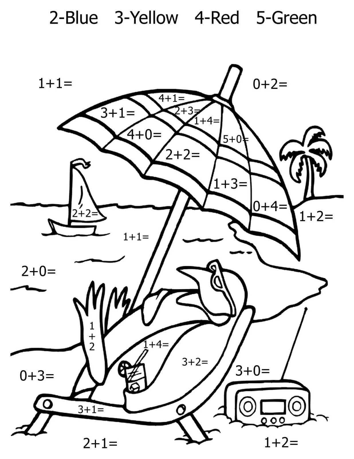 Matematik boyama sayfası – el becerilerini geliştirir, boyama çalışması