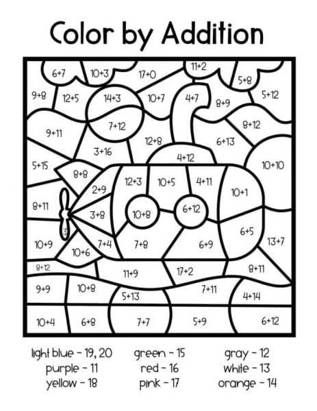 Matematik boyama sayfası – sanatsal çalışma, çocuklar için