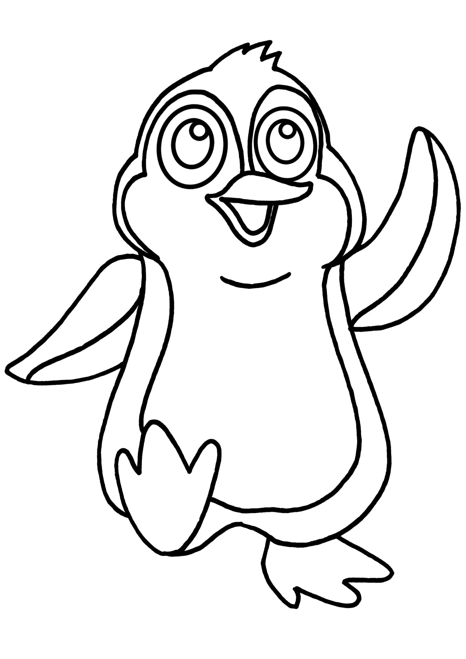 Penguenler boyama sayfası – sanatsal çalışma, çocuklar için