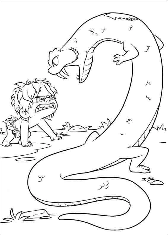 İyi Bir Dinozor boyama sayfası – keyifli zaman, renkli çizimler