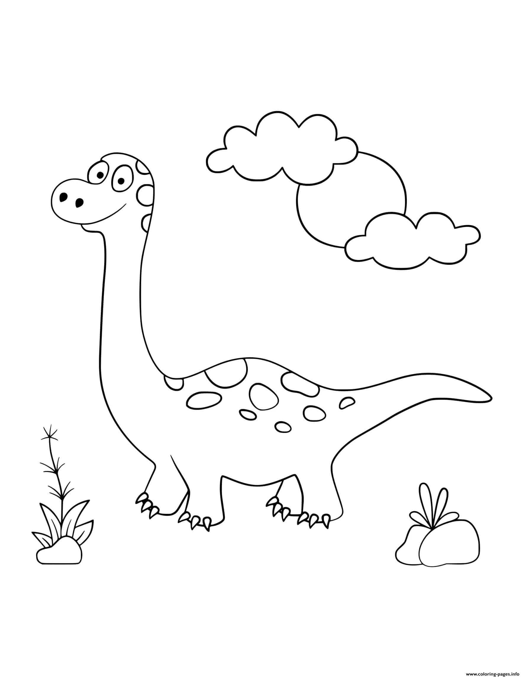 İyi Bir Dinozor boyama sayfası – renkli çizimler, okul öncesi