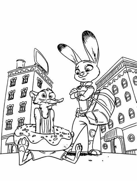 Zootropolis boyama sayfası – yaratıcılığı geliştirir, keyifli zaman