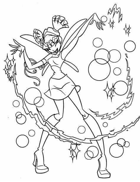 Winx Club boyama sayfası – kolay boyama, eğitici aktivite